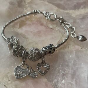 Stainless steel European charm bracelet